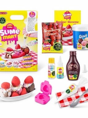 Slime Mart Strawberry Ice Cream Play Kit - Pink & Red Accessories